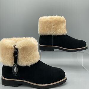 NEW Style & Co Women's Kalliee Suede Cuffed Ankle Boots Black Size 6M